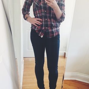 American Eagle Soft Boyfriend Button Up Plaid